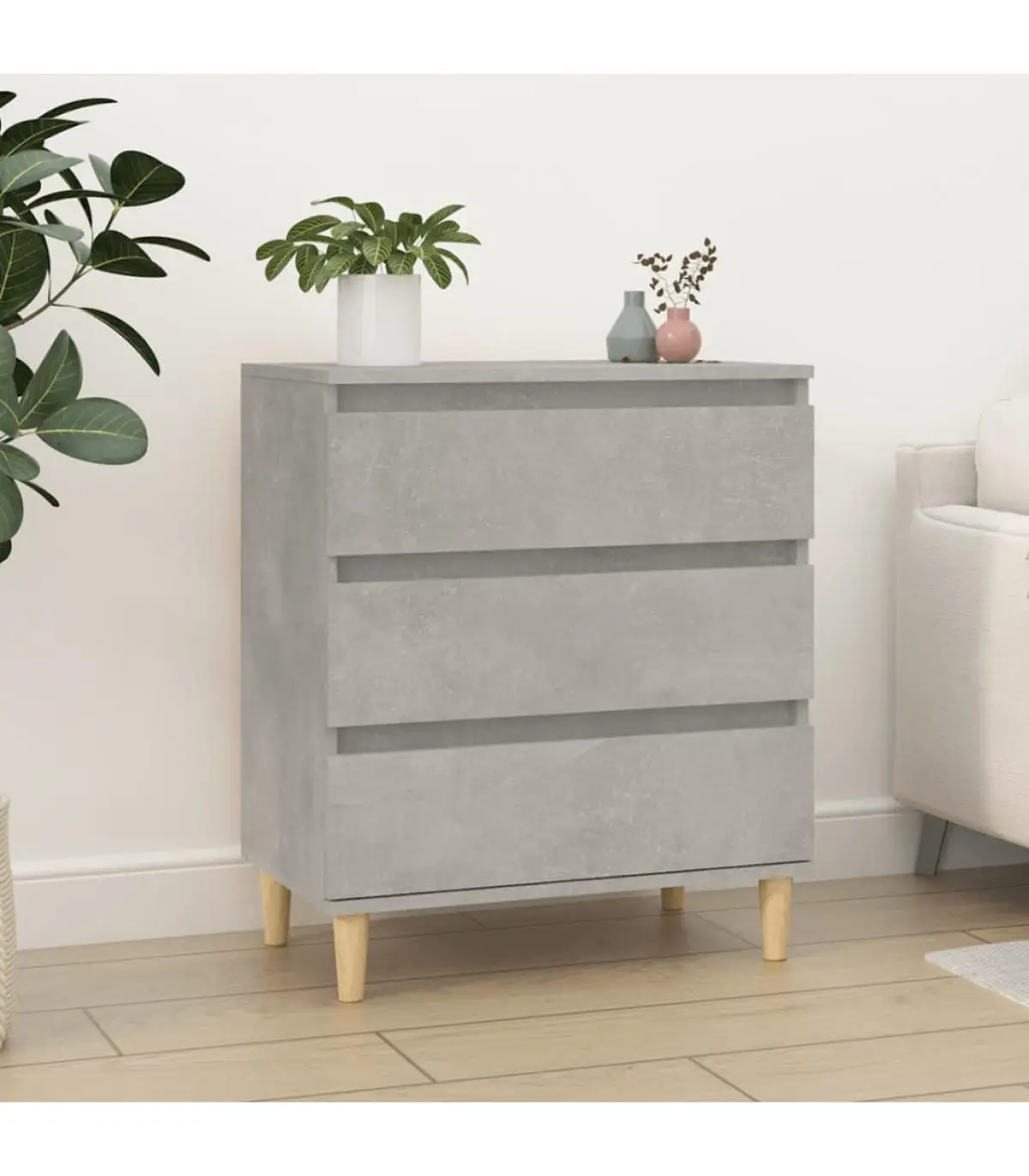 60x35x70 cm concrete gray plywood sideboard