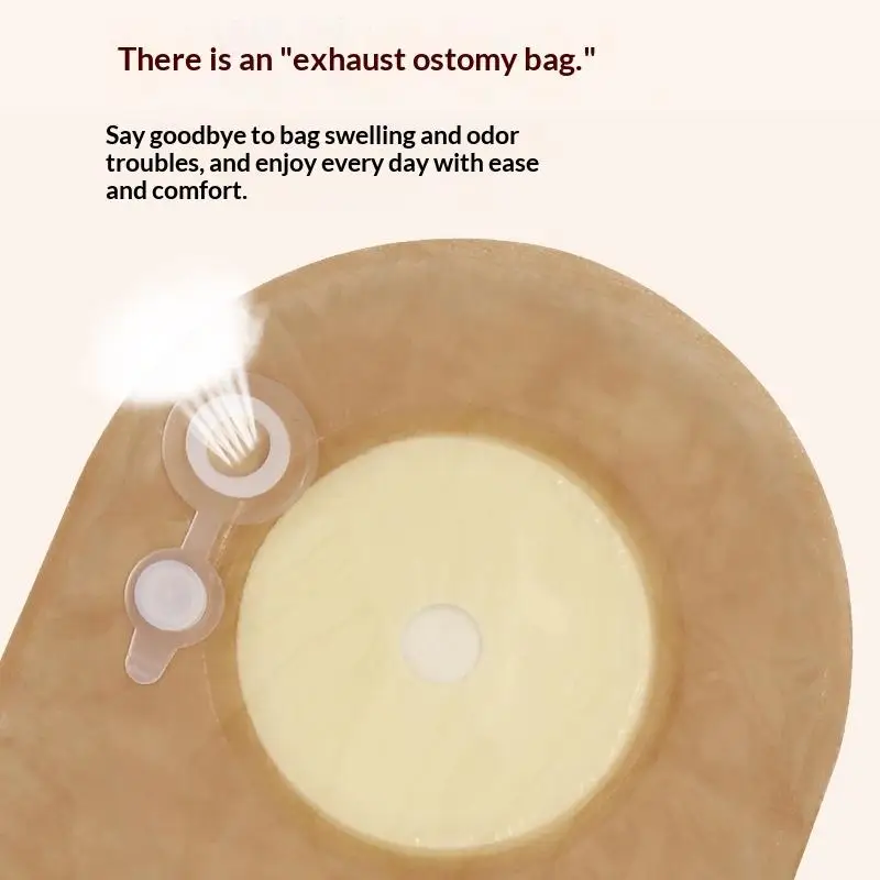 【F】Exhaustable Colostomy Bags 60mm Hole One-piece Drainable Ostomy Bags Stoma Care Pouch With Clips Closure Colostomy Bag
