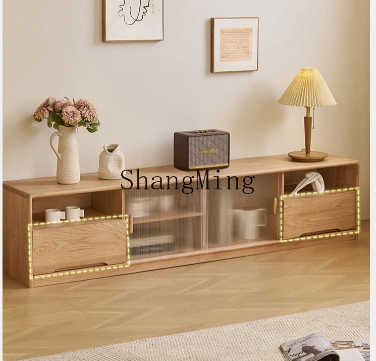 ZYY floor solid wood TV cabinet living room modern simple storage locker household small apartment floor cabinet