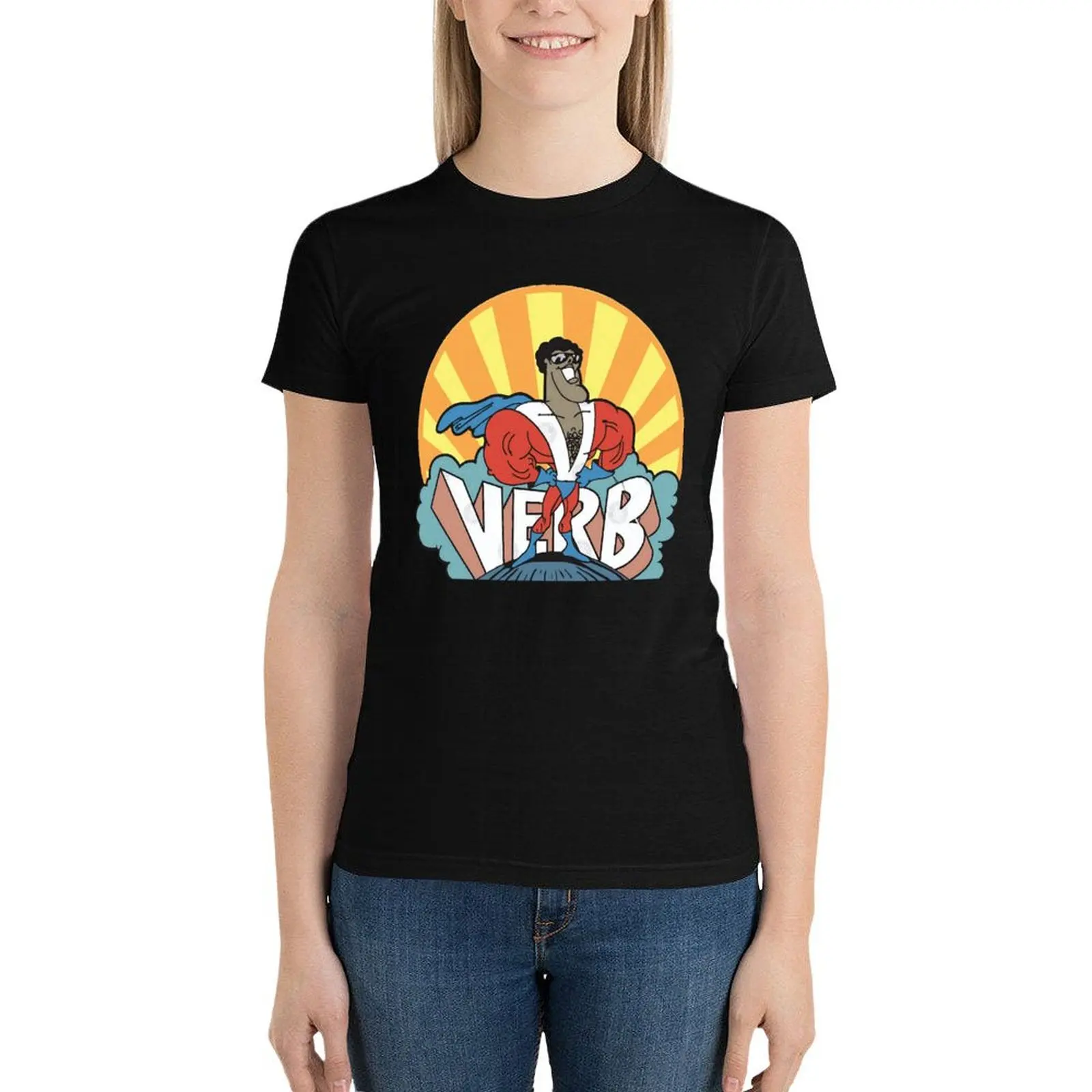 

Verb - Schoolhouse Rock T-Shirt anime clothes tees summer clothes summer top t shirts for Women graphic