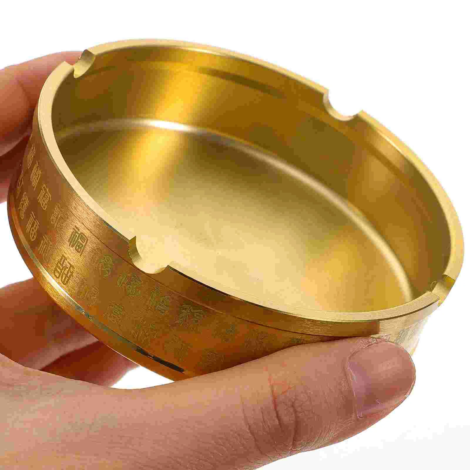 Metal Round Ashtray Household Tabletop Ashtray Retro Simple Living Room Ashtray