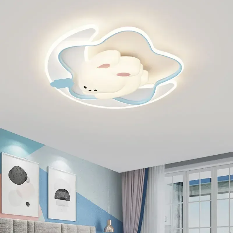 LED Children's Room Ceiling light Cute Rabbit Bear star Light Creative Cartoon pink Little Boy Girl Bedroom warm Ceiling Lamp