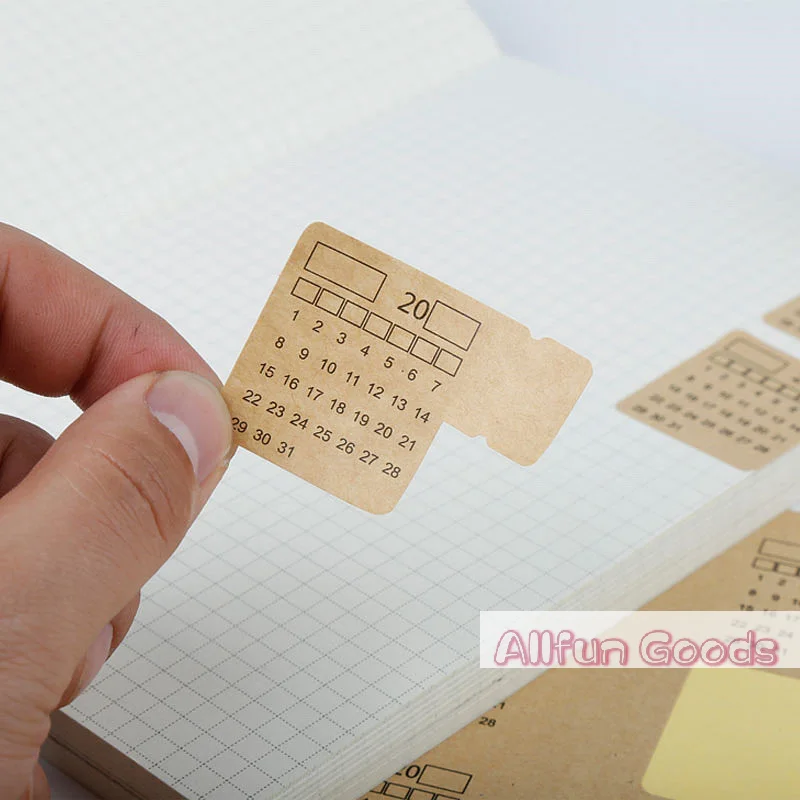 [TG835] Sticker Universal Handwritten Calendar Sticker Craft Paper Sticky Note