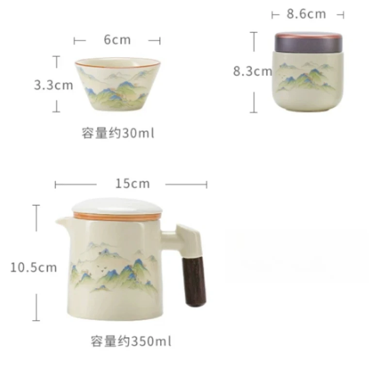 Gongfu Travel Tea Sets Bowl Full Chinese Gaiwan Matcha Tea Pot Sets Bowl Camping Conjunto De Cha Porcelana Coffee Accessories