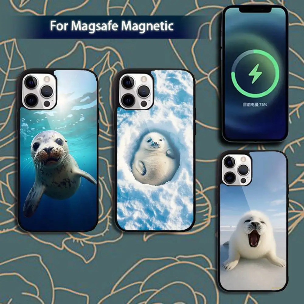 

S-Seal Animal C-Cute-ES Phone Case For iPhone 16,15,14,13,12,11,Pro,Max,Plus,Mini,Magsafe,Magnetic Wireless Charging Case