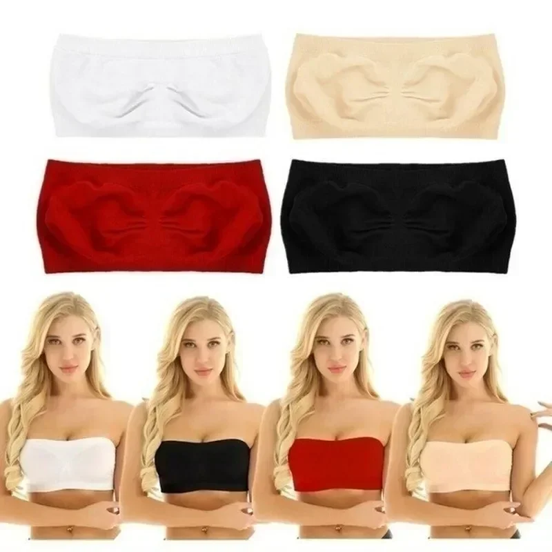 Wraps Strapless Invisible Chest Women Soft Plus High Fashion Seamless Elastic Size Tube Tops Wrapped Expose Mesh