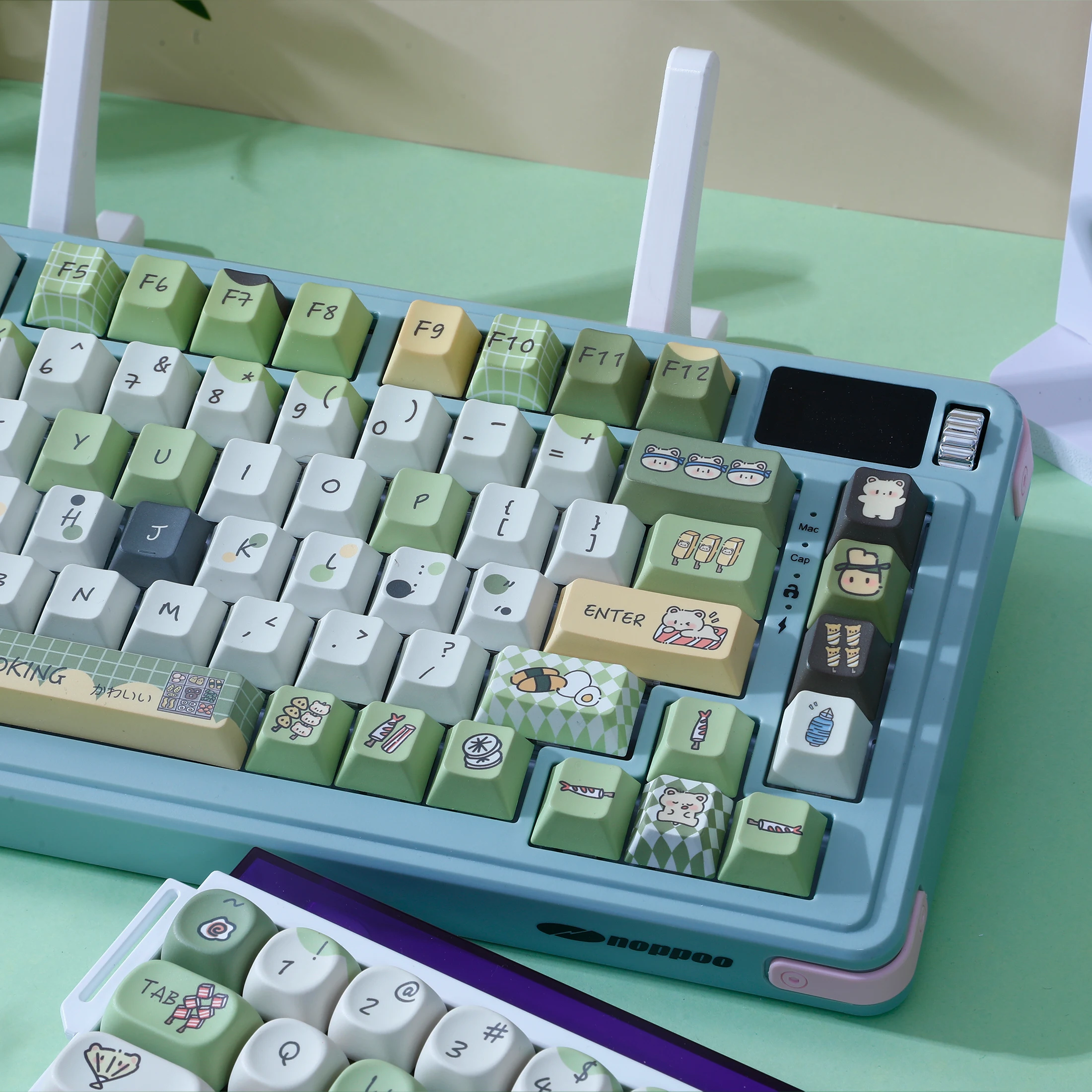 120 Key Caps OdenTheme Keys Cute Gift Keycaps PBT Cherry Profile Keycap for ANSI Mechanical Keyboard Made68 Mad68 Wooting 60
