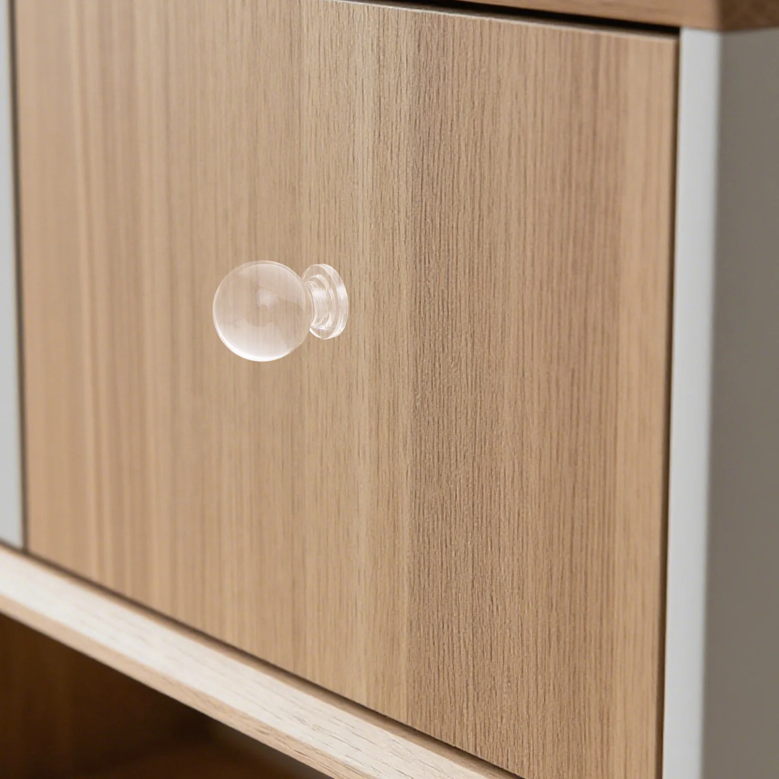 

12Pcs Modern Clear Acrylic Round Ball Knobs Transparent Furniture Pulls Decorative Spherical Handles for Wardrobe Dresser