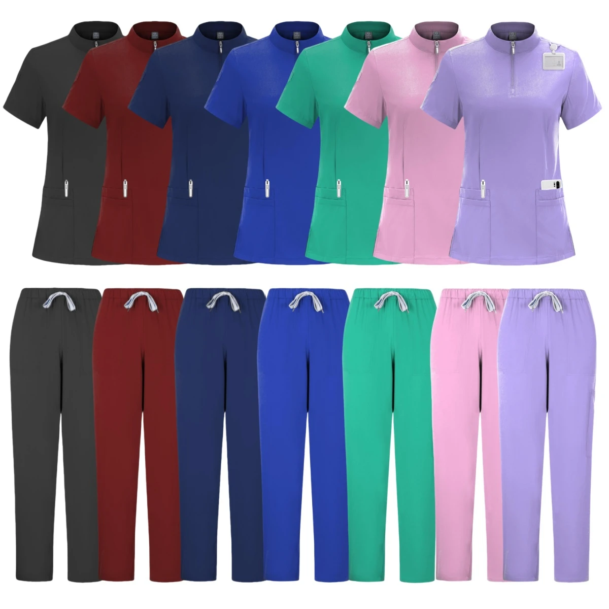 New Unisex Scrub Suit Medicals Clothing For Women Jogger Set Elastic Hospital Uniforms Scrubs Medical Lab Coats Nurse Uniform