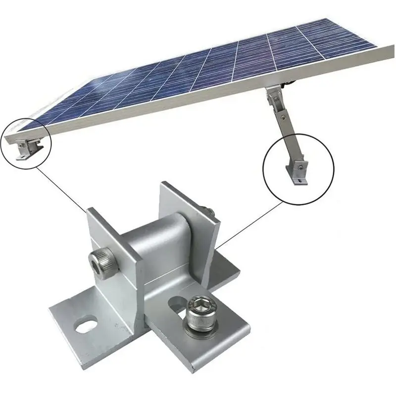 A25I-Solar Panel Mounting Brackets Flat Roof Mount Holder Adjustable 15-30 Degree Angle Drill-Free Installation