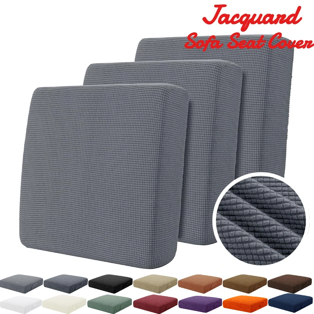 Stretch Couch Cushion Cover Sofa Cushion Slipcovers Jacquard Sofa Seat Slipcover Set Non-Slip Protector for Cushion