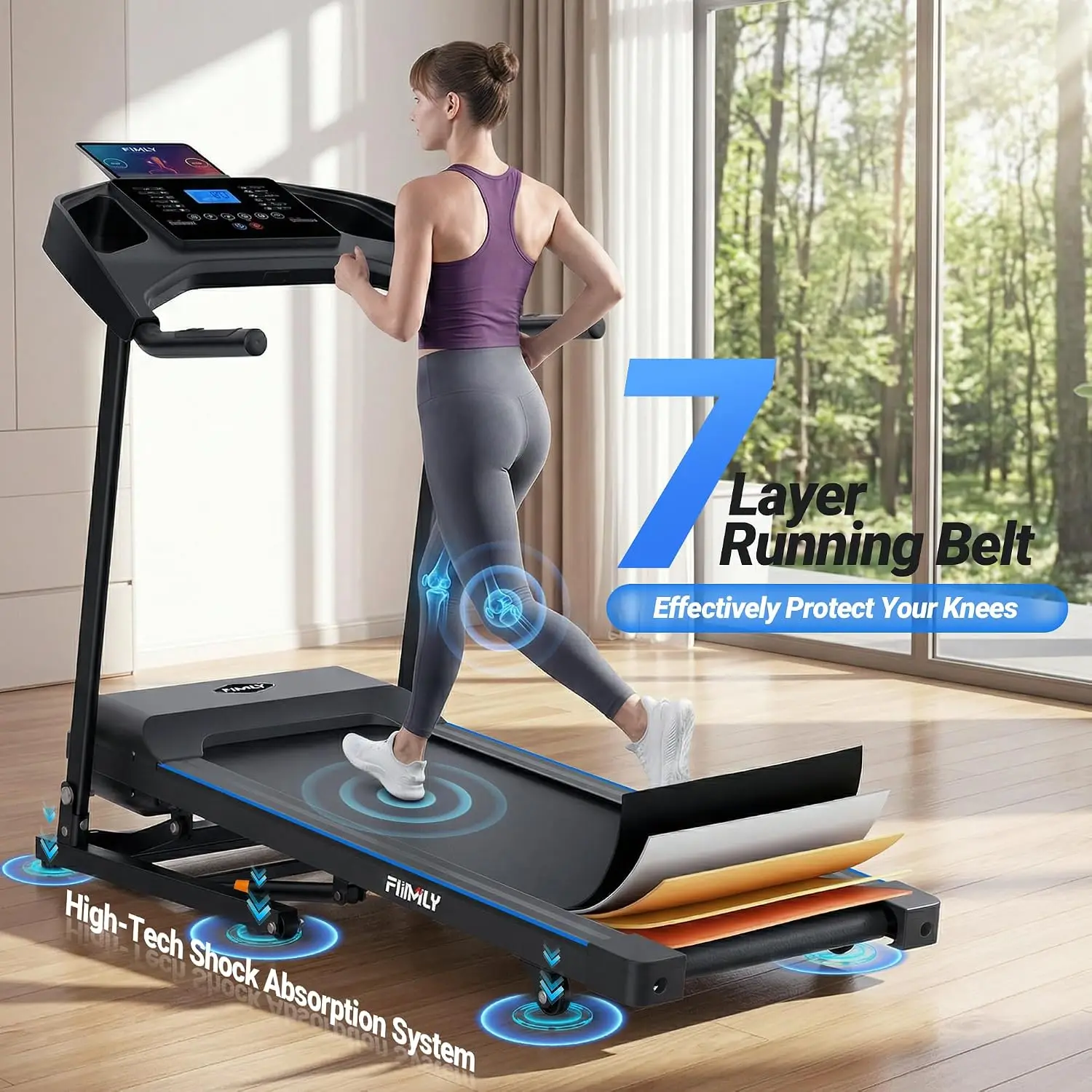 Treadmill with 20% Auto Incline,  4.5HP Heavy Duty Treadmill for Home, 400 lb Weight Capacity Folding Running Machine, Custom