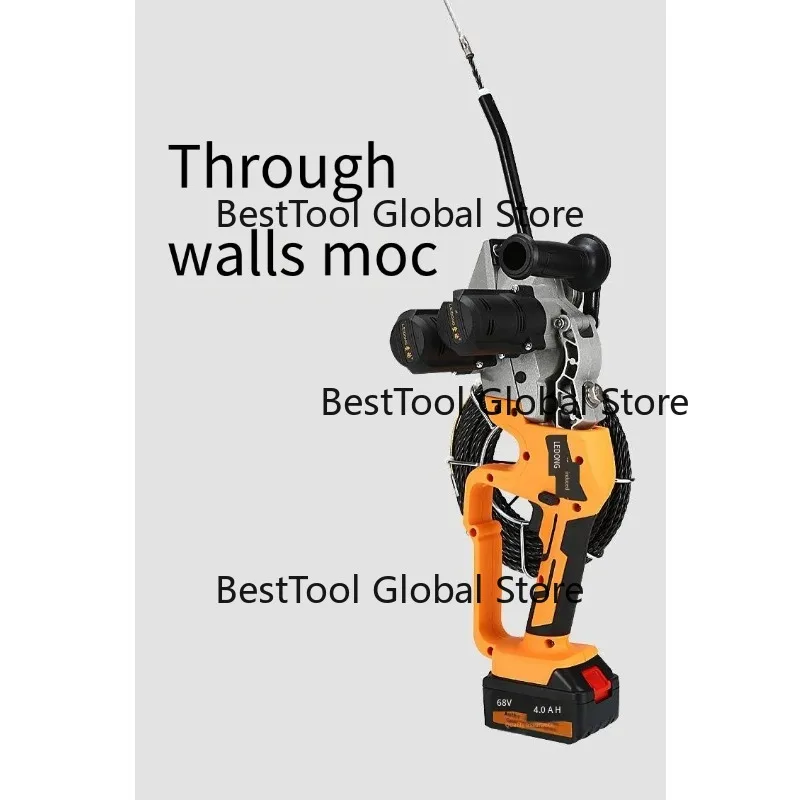 Brushless Lithium Battery Cable Threader Rechargeable Electric Wire Pulling Machine For Pipe Wiring Engineering