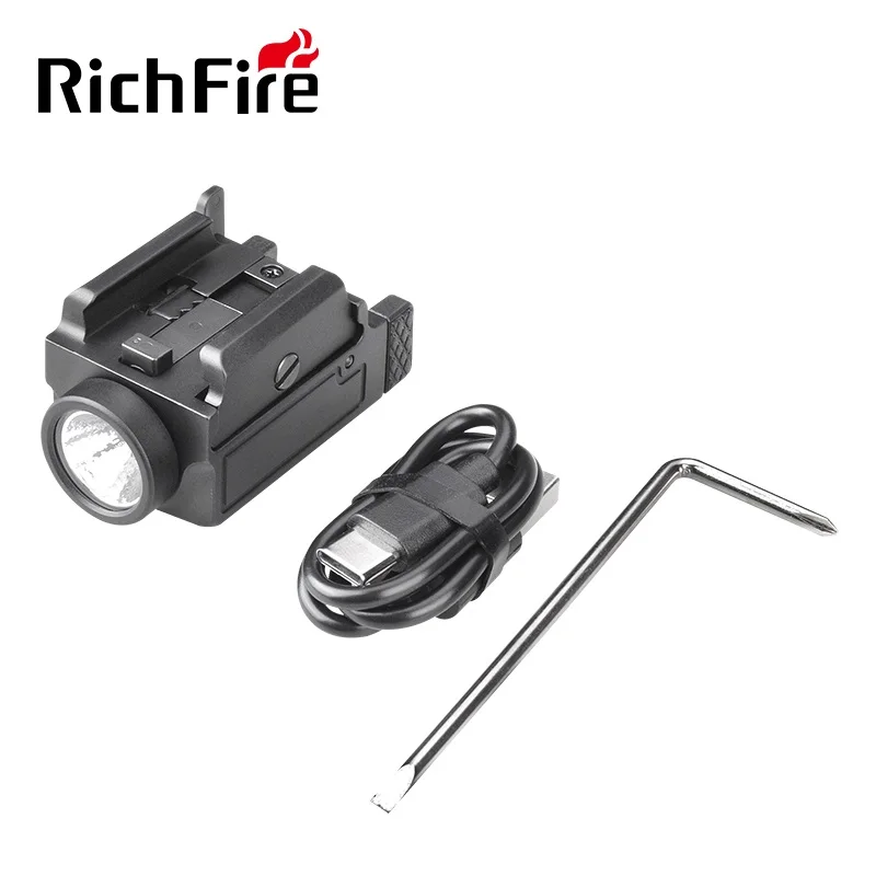 New Richfire SFD-088 Tactical LED Flashlight Combo 800 LM TYPE-C Quick Release Strobe Torch with GL 20mm Picatinny Rail Mount