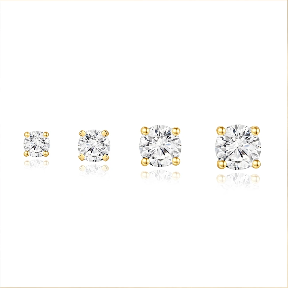 CANNER 0.25-1.2 Carat D Color Moissanite 925 Sterling Silver Stud Earring For Women Sparkling Piercing Earring Fine Jewelry Gift