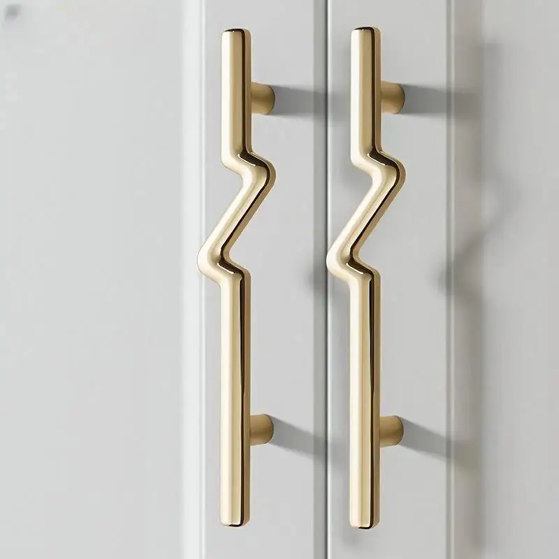 Modern Zinc Alloy Black Gold Door Handles Kitchen Cabinet Handles Solid Drawer Knobs Bathroom Furniture Hardware Dresser Knobs