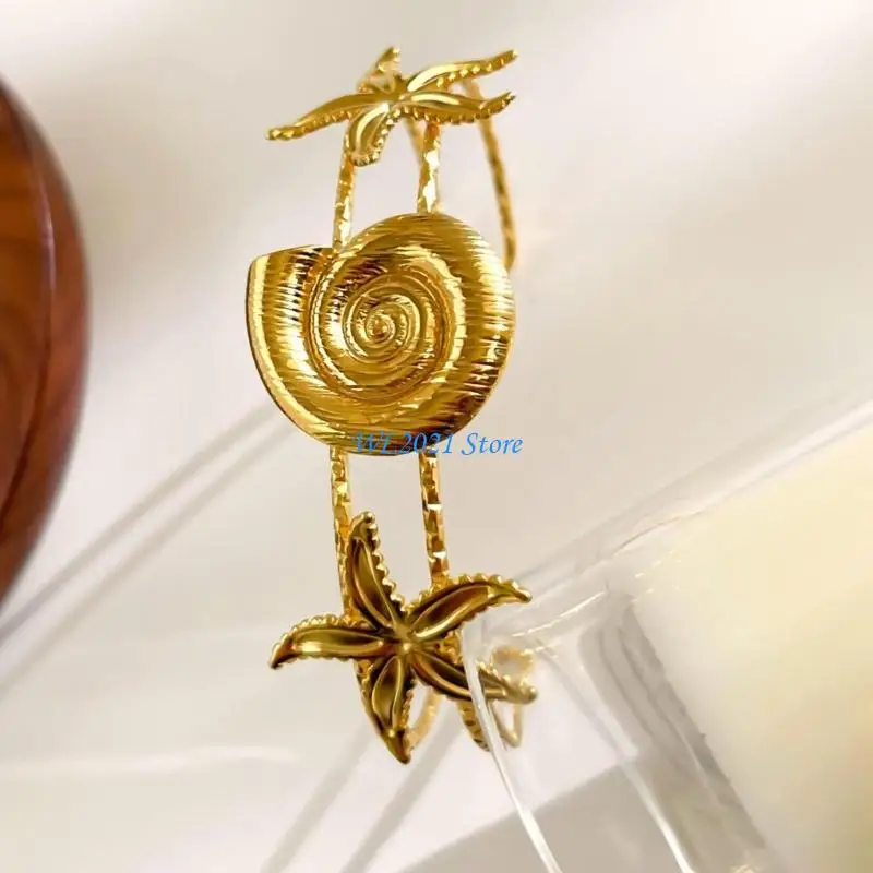 

G5GC Sea Inspired Adjustable Shell Sun Bracelet Stainless Steel Jewelry For Summer Outfits
