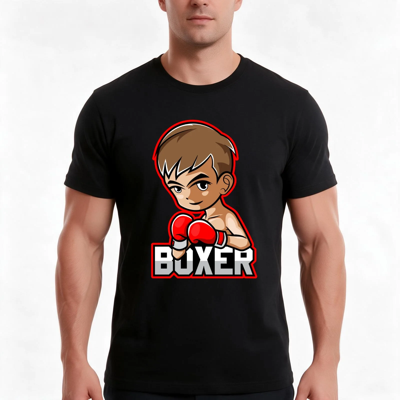 BOXING PRODIGY T-Shirt, Summer Casual Cotton Tee, Oversized Streetwear Tops, Vintage Graphic Print, Loose Fit Short Sleeve