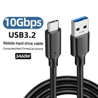 USB3.2 10Gbps Cable USB Type A to USB C 3.1/3.2 Gen2 Cable Data Transfer USB C SSD Hard Disk Cable 3A 60W QC 3.0 Fast Charging