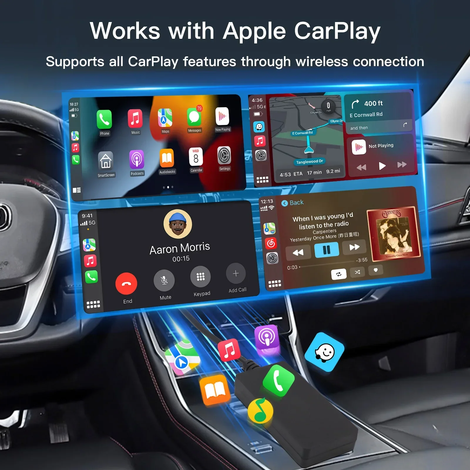 Carbitlink para adaptador sem fio carplay android auto para geely fy11 FE-6 KC-2 kx11 boyue panda mini emgrand visão