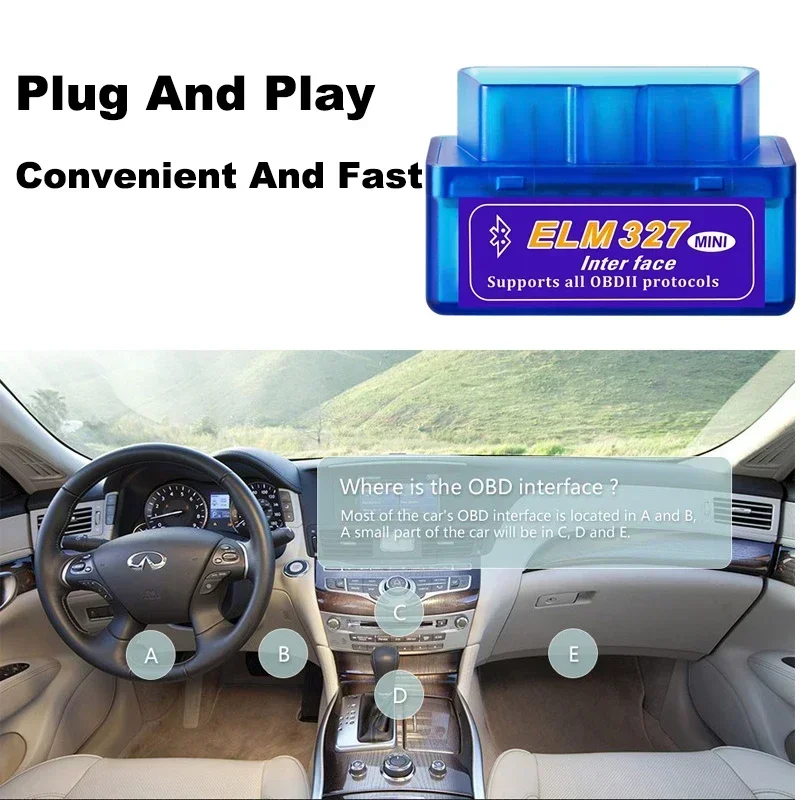MINI ELM327 Bluetooth5.1 V2.1/V1.5 مع القرص السيارات Obd2 الماسح الضوئي أداة تشخيص السيارة قارئ الرمز أداة لنظام أندرويد/IOS/ويندوز #5