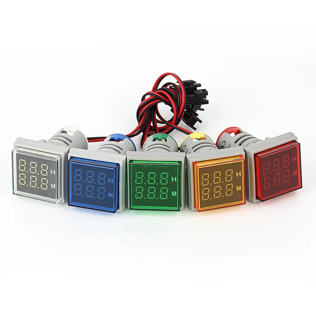 ABILKEEN High Quality  LED Industrial Signal Indicator Light Digital Display Time Meter AC220V Industrial Time Measure Meter