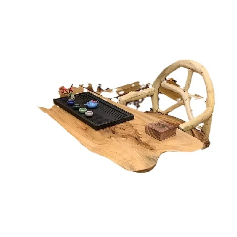 

Camphor wood root carving tea table, bed and breakfast living room tree root tea table, solid wood office large board table,