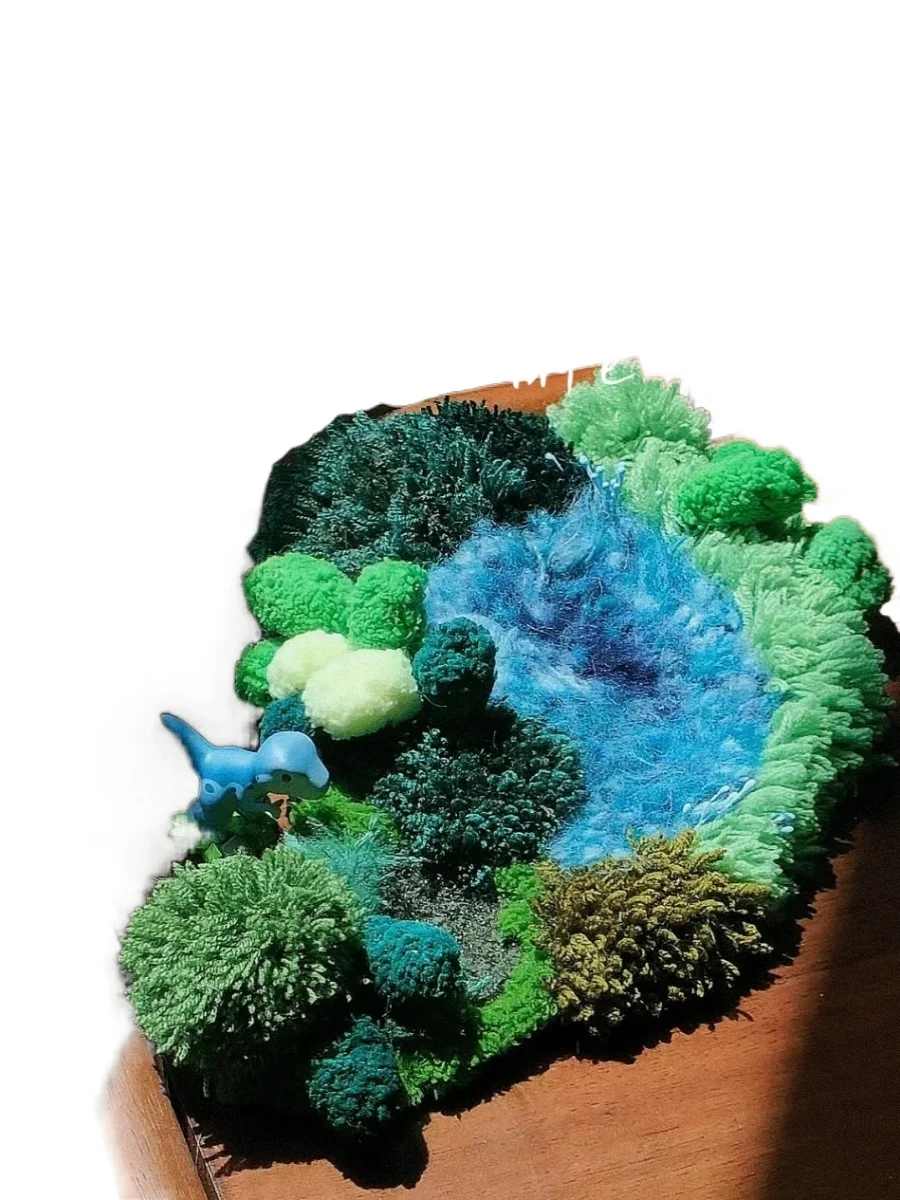 Blue Island between moss coaster material package diy gift handmade