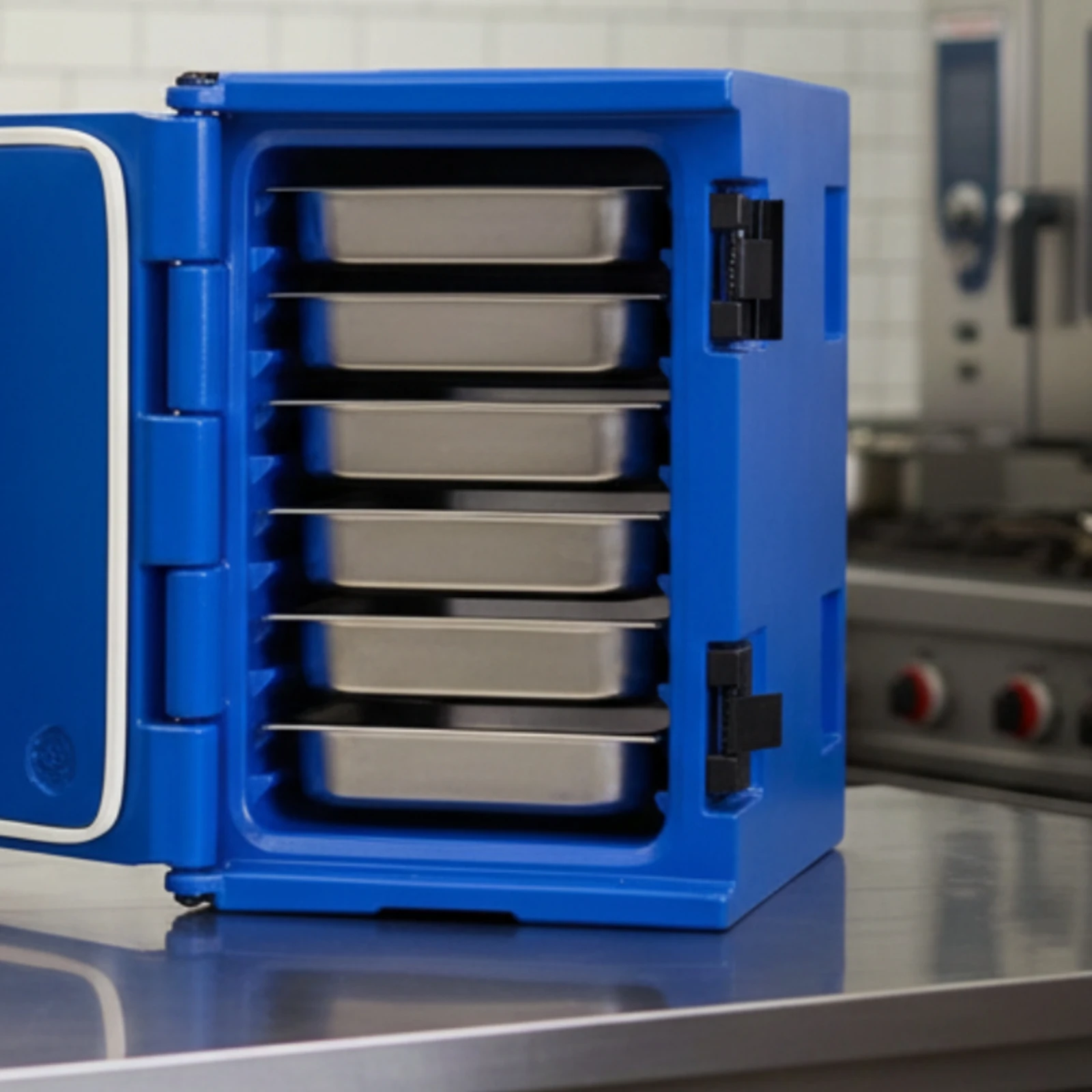 Insulated Food Holding Cabinet Portable Catering Carrier with Trays for Caterers, Banquets