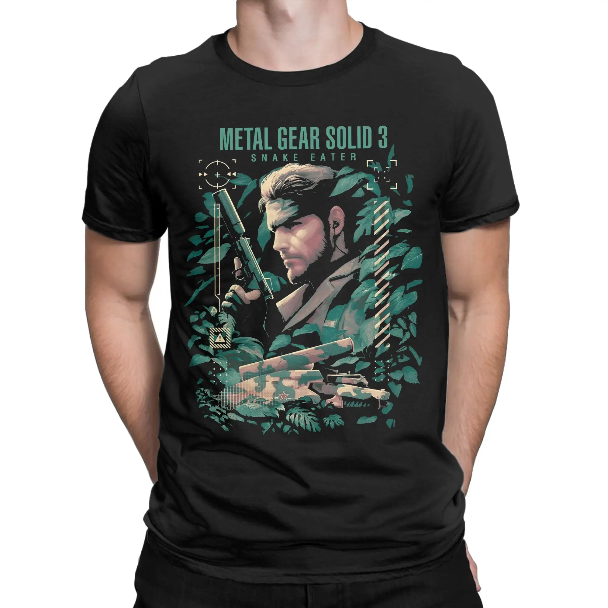 Metal Gear Solid 3 Snake Men Women T Shirts MGS Game Funny Tee Shirt Short Sleeve Crewneck T-Shirts Cotton Graphic Printed Tops - view 2