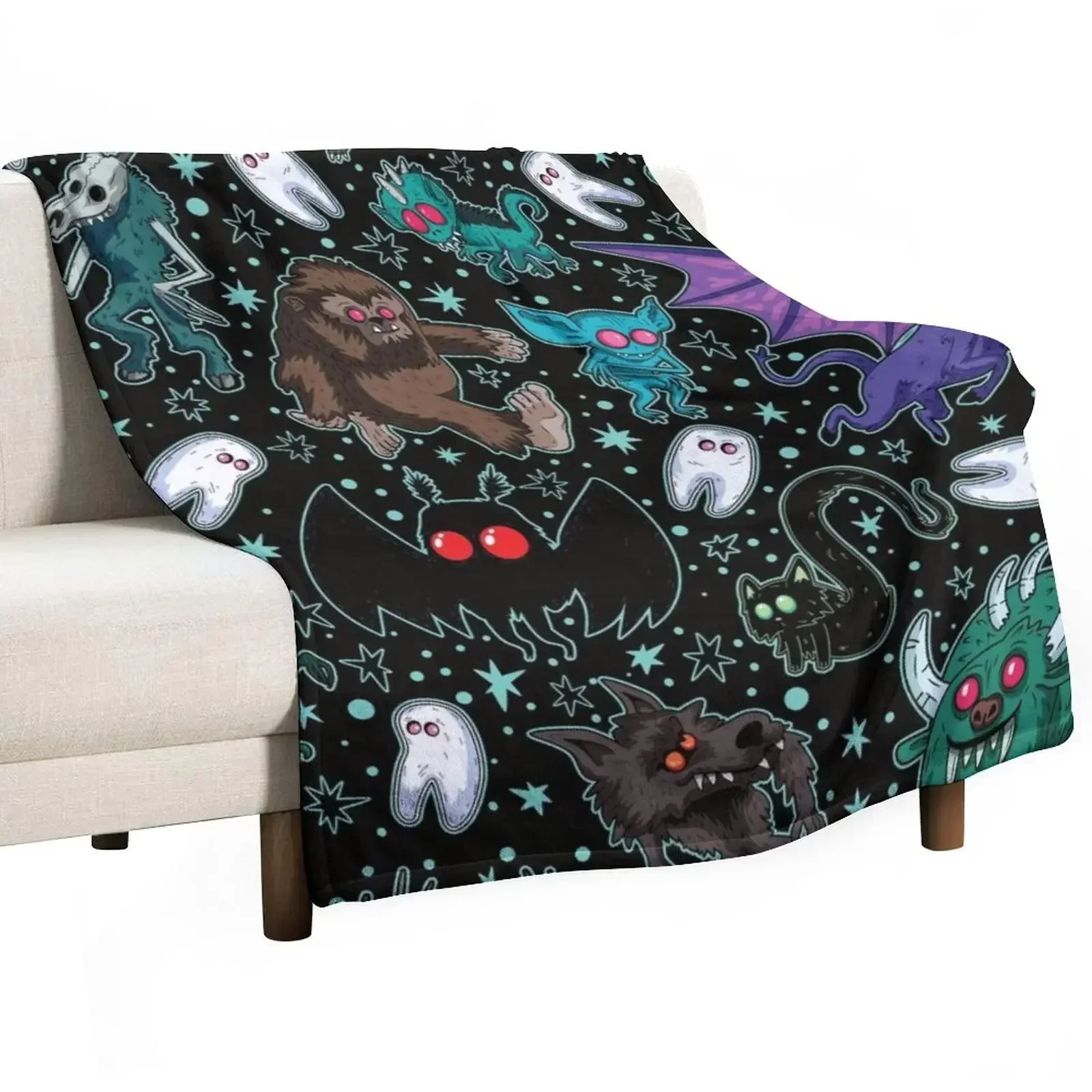 Cryptids Night Black Throw Blanket Luxury St Beautifuls Soft Blankets Sofas Of Decoration Blankets