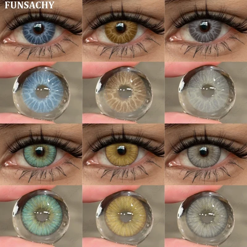 FUNSACHY 1 Paar bunte Kontaktlinsen, natürliche Augen-Make-up-Kontaktlinsen für Augen, koreanische weiche Linse, kosmetische Schüler, farbige Augenlinse