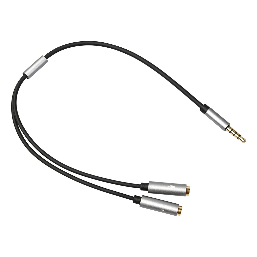 CTIA standard 3.5mm one revolution two female mobile phone headphone microphone splitter with recognition resistor