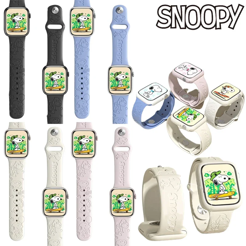 Snoopy Silicone Strap for Apple Watch Band 44mm 40mm 45mm 41mm Ultra 49mm 42mm 38 44 45 Mm Bracelet Apple Watch for 7 8 Se 3 4 5