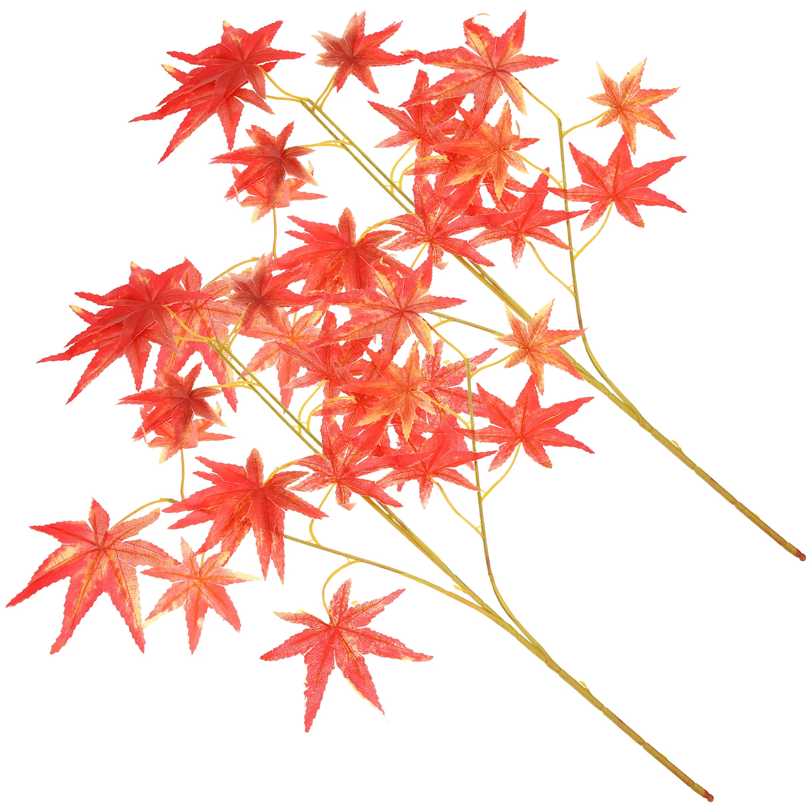 

2 Pcs Artificial Maple Leaves Stems Vivid Plastic Fall Decoration Thanksgiving Harvest Parties Stylish Home OfficeDecor