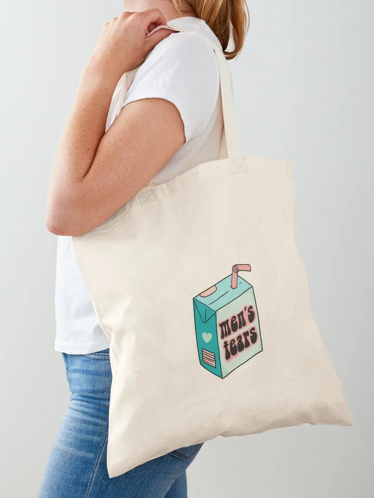 Men's Tears Feminist Juice Box Tote Bag tote bags aesthetic handbag eco pack Canvas Tote Bag