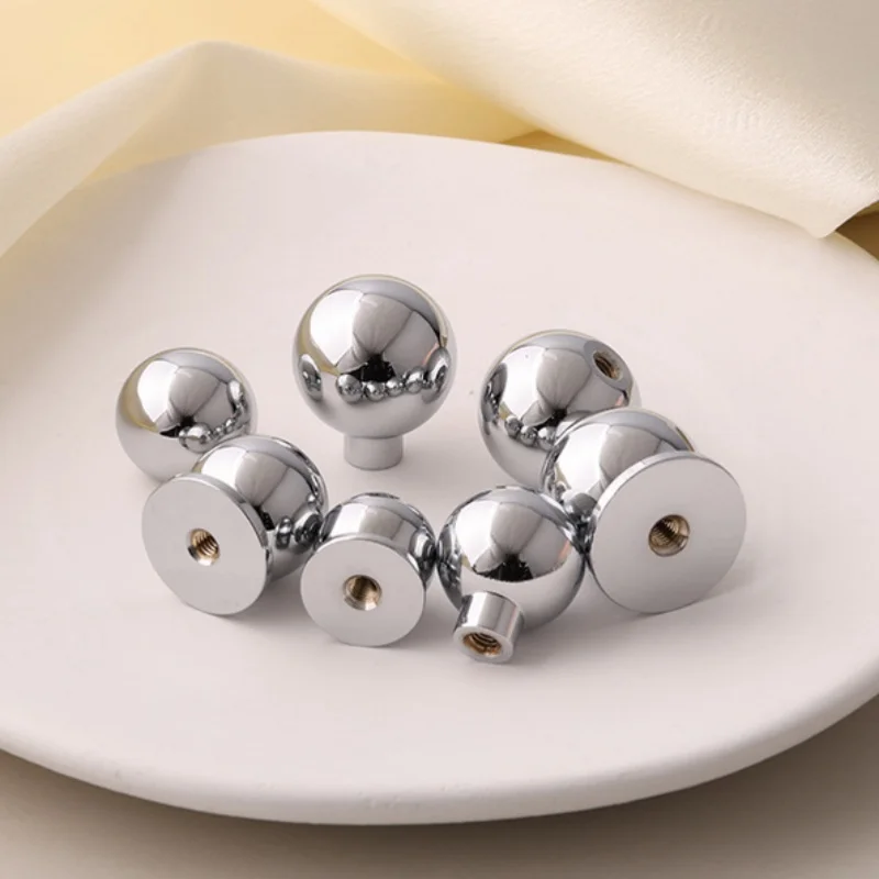 Modern Chrome Plated Cabinet Cupboard Pull Drawer Knobs Kitchen Handle Brass Furniture Wardrobe Hardware Jewelry Box Drawer Knob