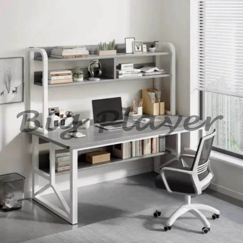 Computer Desktop Desks Home Writing Desk Reading Desk Student Study Desks Table Bedroom Furniture Simple with Bookshelf Table M