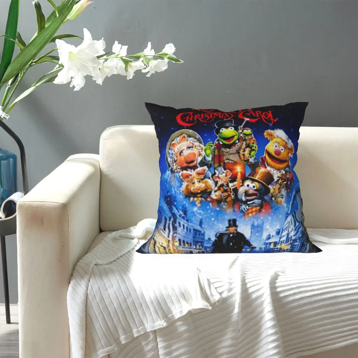 Muppet Christmas Carol Square Pillowcase Pillow Cover Cushion Zip Decorative Comfort Throw Pillow for Home Bedroom