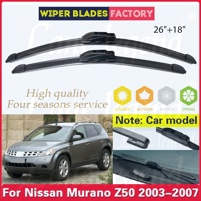 Car Wiper Blade Window Windshield Rubber Refill Wiper For Nissan Murano Z50 2003 2004 2005 2006 2007 26