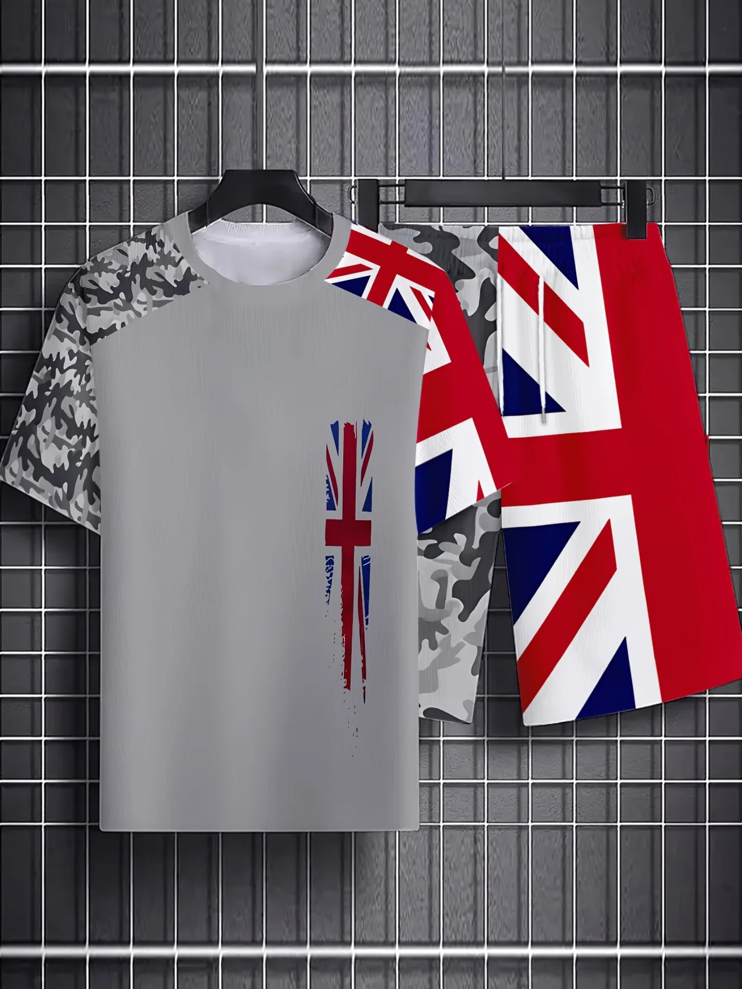 Men Casual Sportswear Set Breathable Outdoor Short Sleeve T-Shirt Shorts Combination All Seasons Sportswear Breathable Clothing