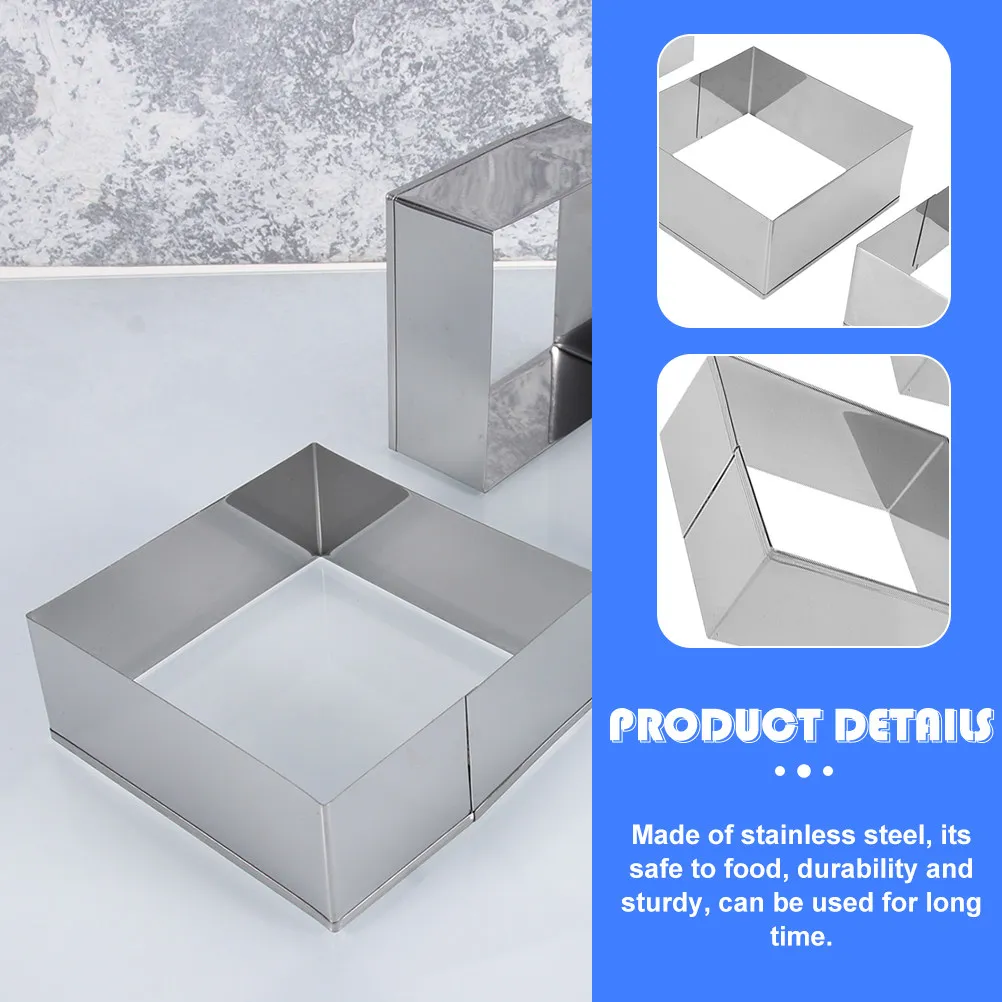 6Pcs Square Stainless Steel Cookie Cutter Molds Heavy Duty Baking Tools for Cake Decorating Cookies Biscuits Bread Thanksgiving