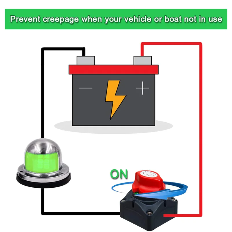 ABGR-2X Battery Disconnect Switch 12V 24V 48V 60V Battery Master Cut Off Isolator Switch For Marine Boat Auto Camper