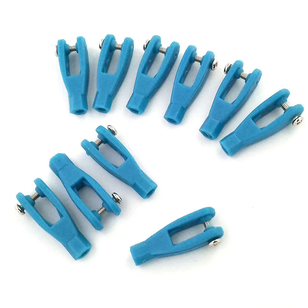 10PCS M2 M2.5 Linkage End Nylon Clevis 2mm 2.5mm Tie Rod End Servo Horn for DIY RC Airplane Fixing Wing KT Model