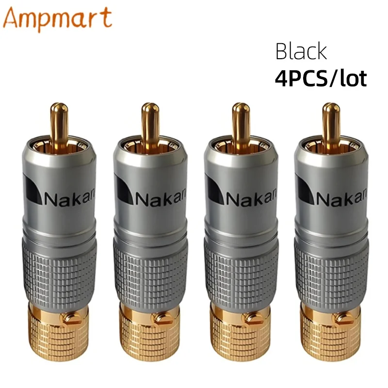 High End Pure Copper Gold Plated Solderless RCA Plug Audio Signal Connector For HIFI Amplifier Cable Wiring view 6