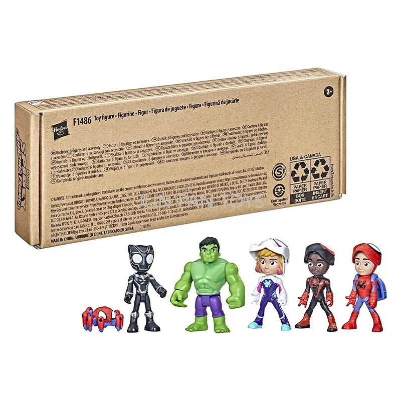 original-hasbro-marvel-spidey-amazing-friends-set-ghost-spider-spider-man-miles-morales-black-panther-hulk-action-figure-toys