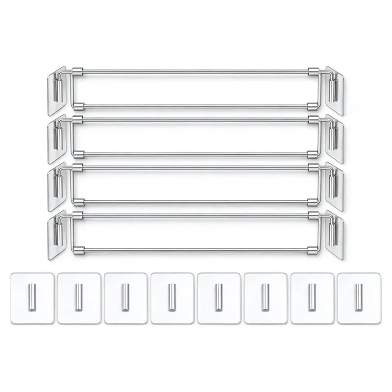 Stainless Steel Tension Rods 12.4-22.6In Adjustable 4 RV For Refrigerator Extendable Fridge Bars For Kitchen