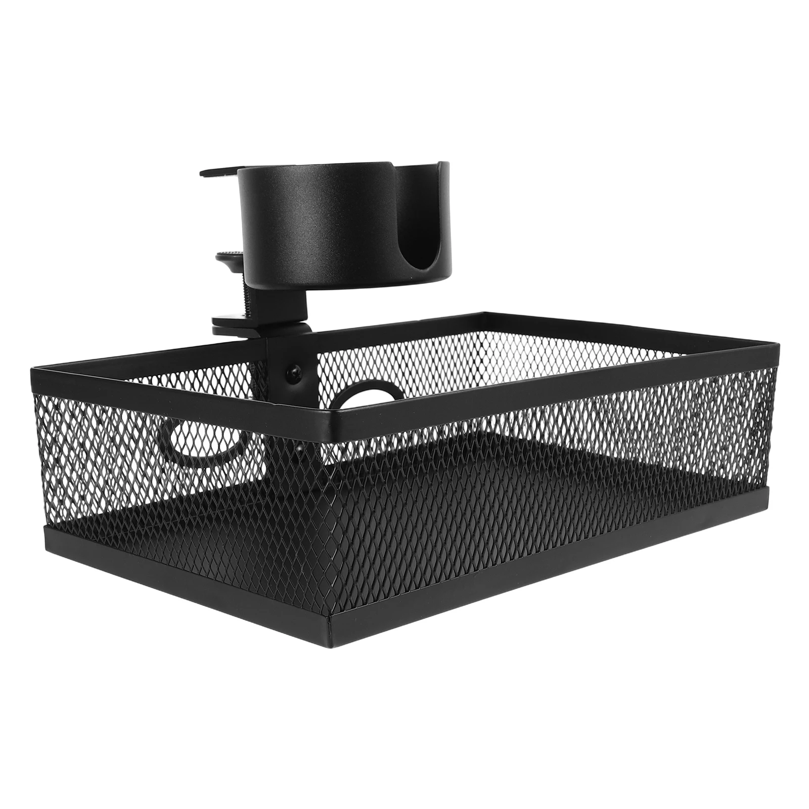 

Stylish Under Desk Storage Basket Multifunctional Wire Organizer No Drill Installation Clutter Free Office Home Use for Small