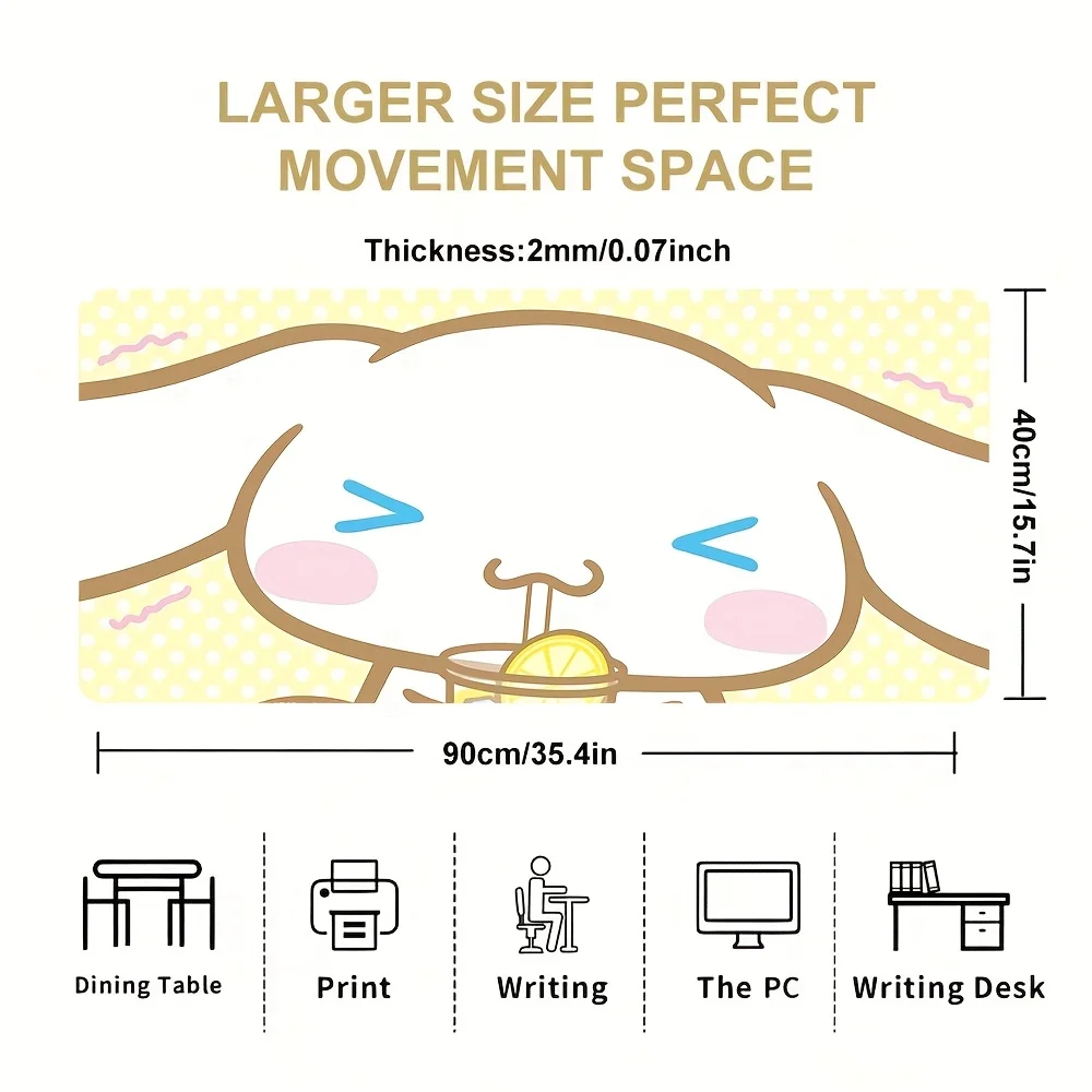 Large Eeyore Mouse Pad, 300x600mm - Dreamy Forest Adventure Design with Soft Pastel Colors, Non-Slip Rubber Base, Perfect for Ga