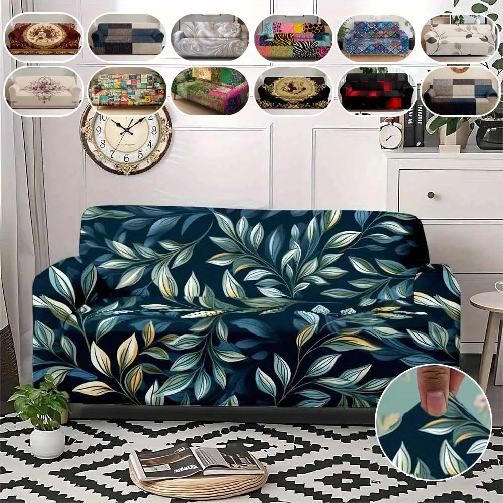 

Elastic Sofa Slipcover Printed Patterned Dustproof Couch Cover 1/2/3/4 Seater Stretch Fabric Furniture Protector for Home Decor